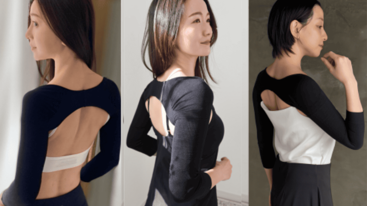 スリムフェザーを着用して笑顔の女性