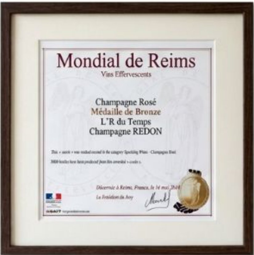 Mondial de Reims 2014 銅賞の賞状