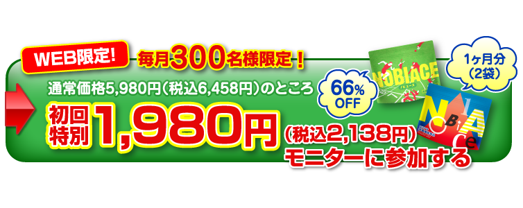 WEB限定！毎月300名様限定1980円モニターに参加する
