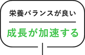 栄養バランスが良い 成長が加速する