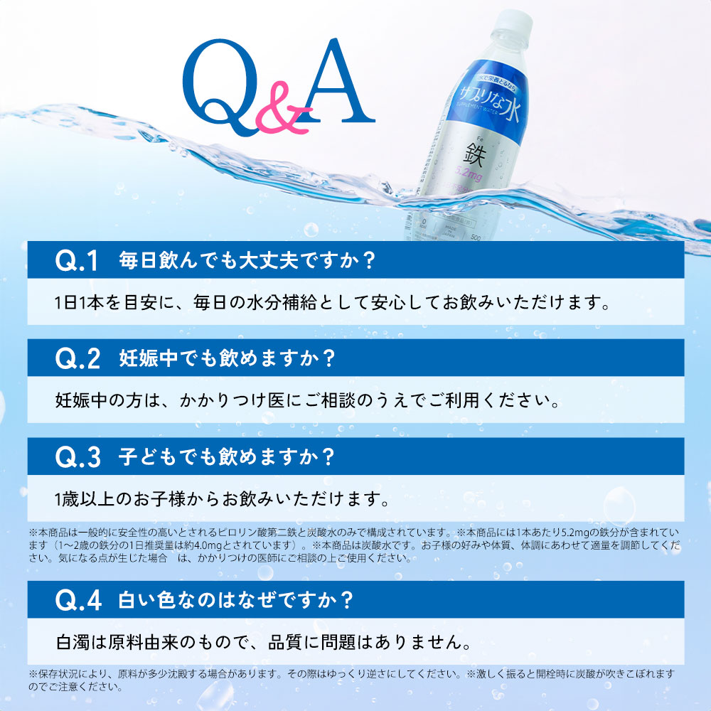【単品】サプリな水（鉄）500mL×24本（1箱）