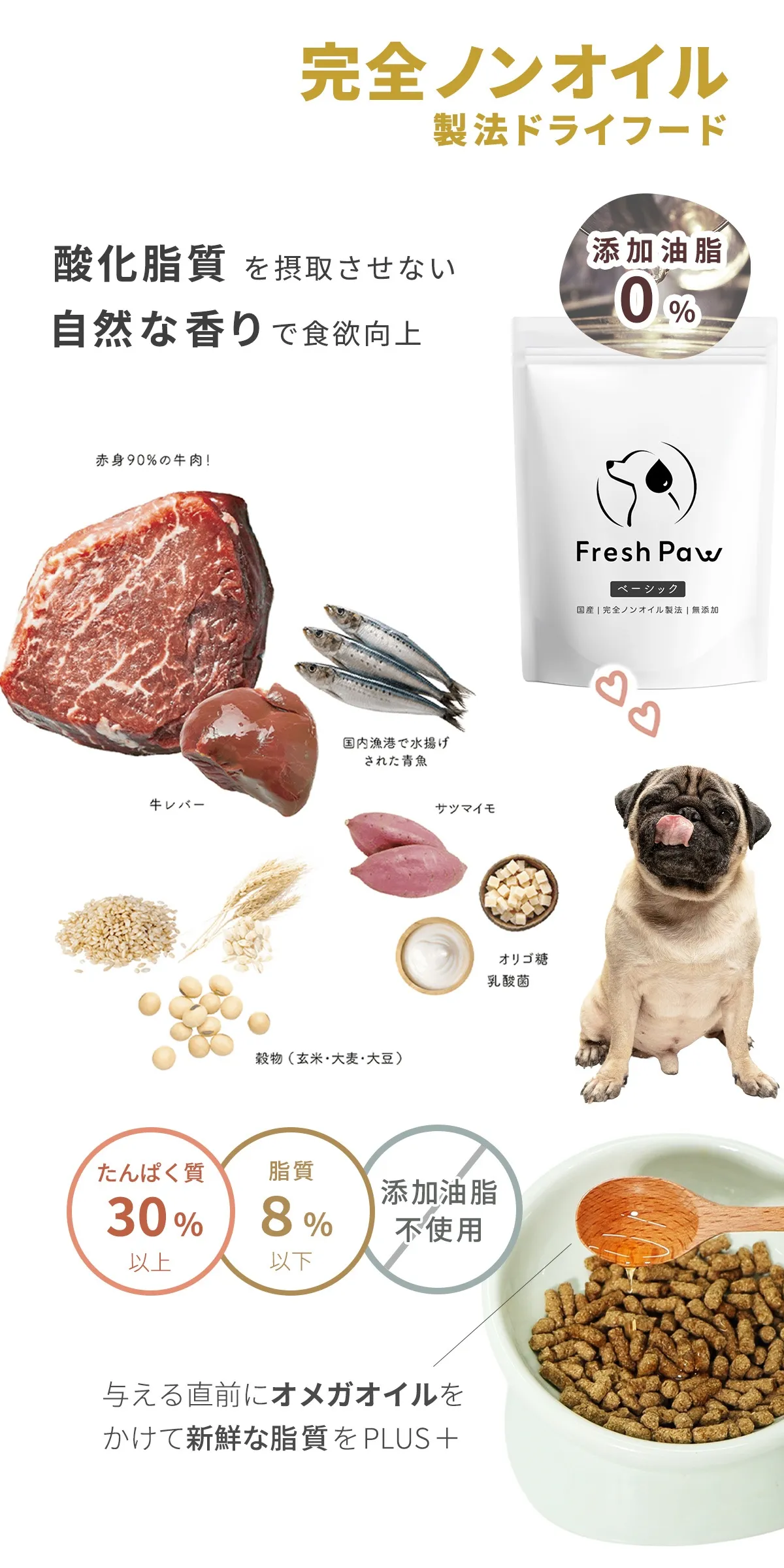 完全ノンオイル製法ドッグフード
