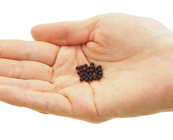 サイズイメージ：手のひらにのせたシームレスカプセル