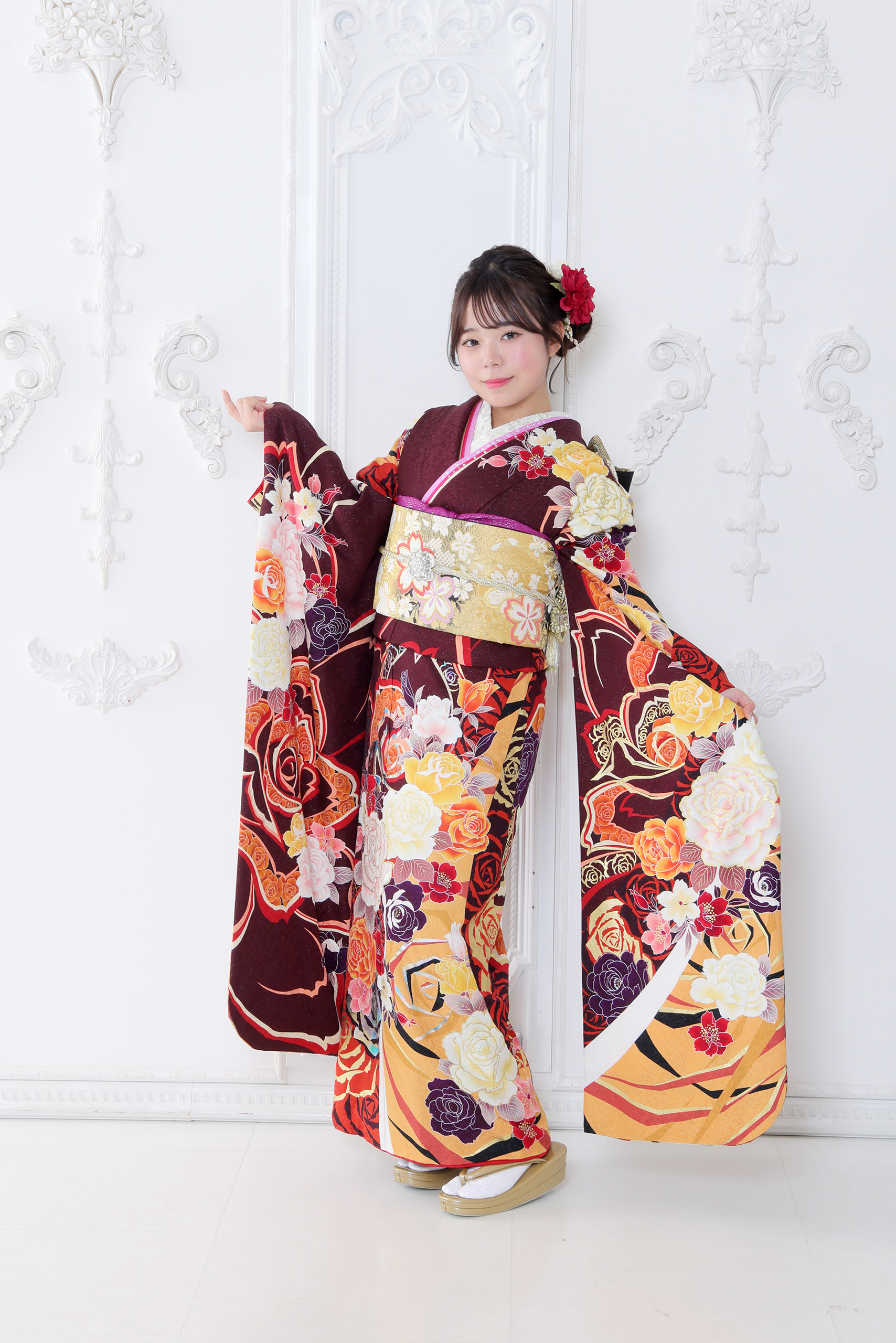 振袖レンタルNP87-<br />82,500円<br />【サイズ】Free 成人式年度: 成人式2027年1月