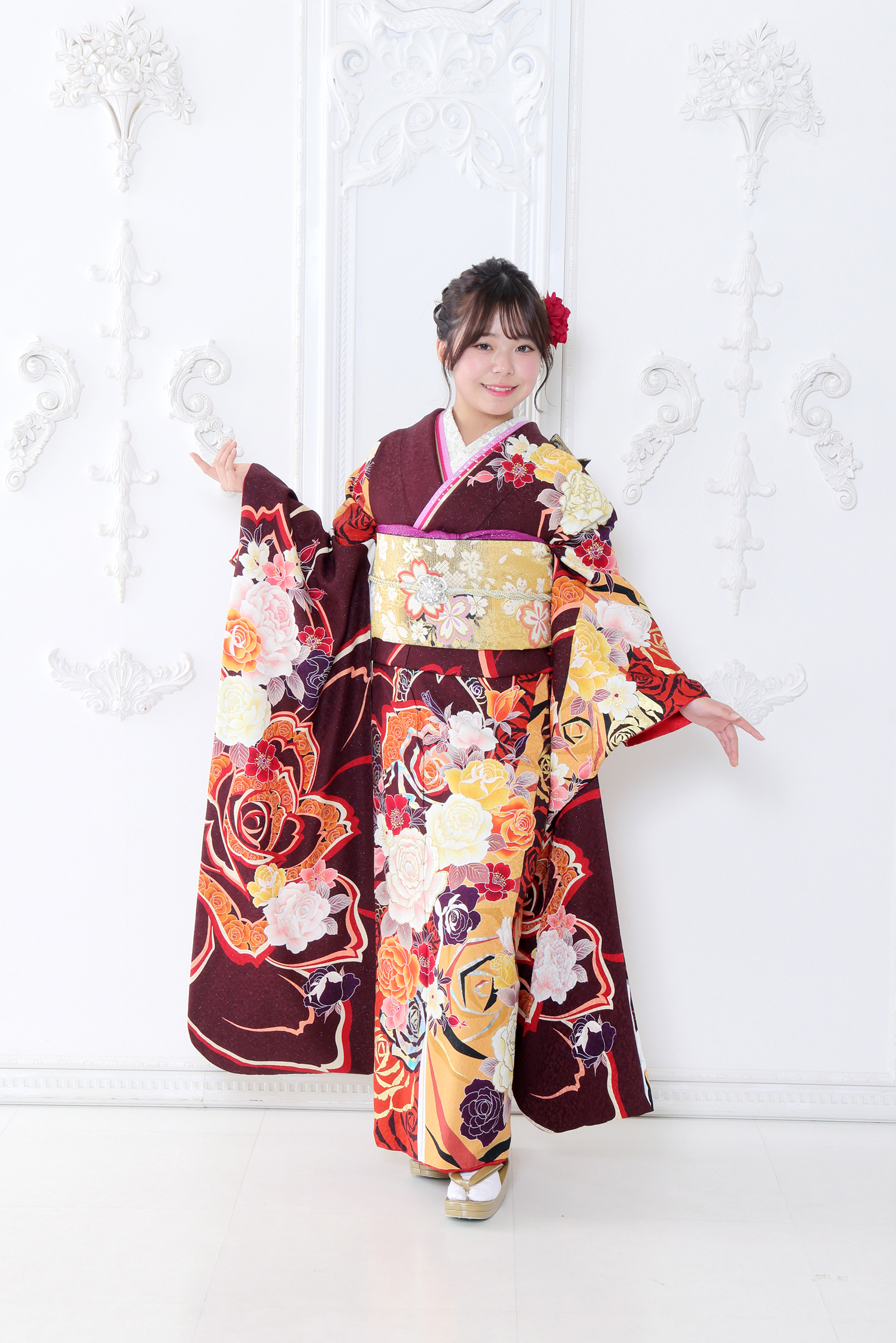 振袖レンタルNP87-<br />82,500円<br />【サイズ】Free 成人式年度: 成人式2027年1月