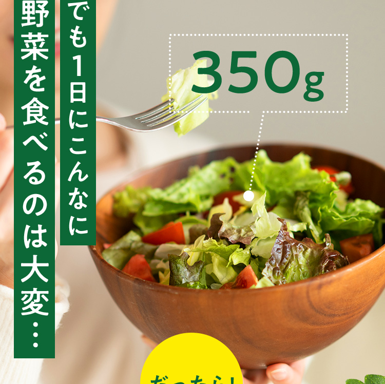 でも1日にこんなに野菜を食べるのは大変…