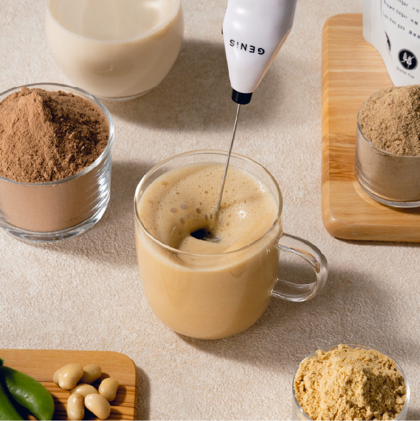 ドリンクミキサーを使用している様子