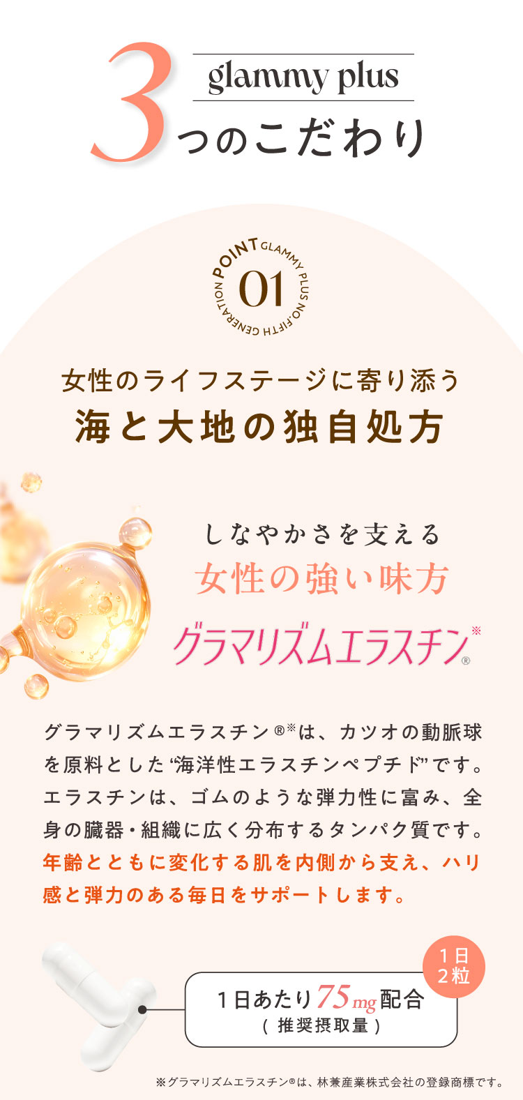 しなやかさを支える女性の強い味方グラマリズムエラスチン