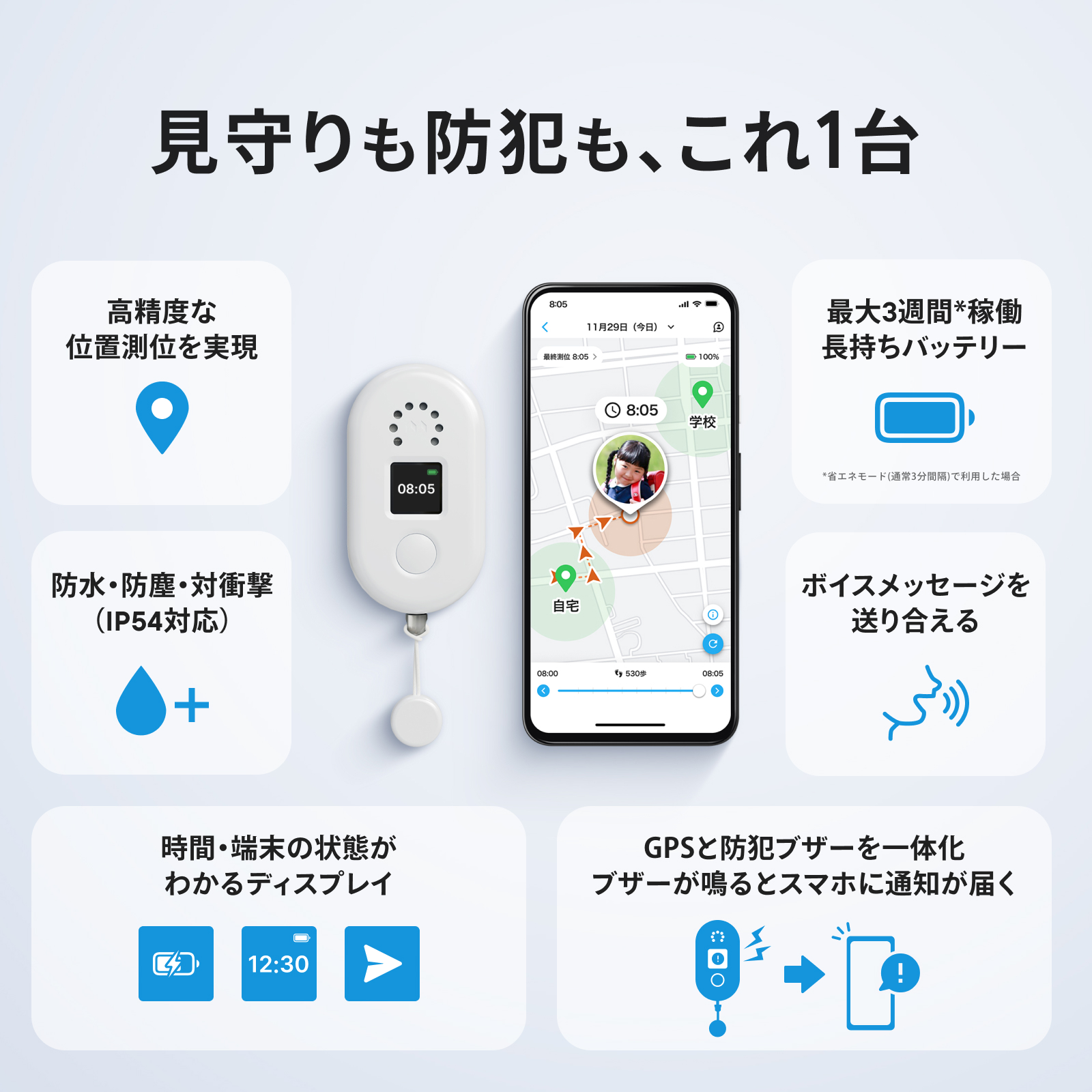 みてねみまもりGPSトークPlus(MB06) カラー: ホワイト