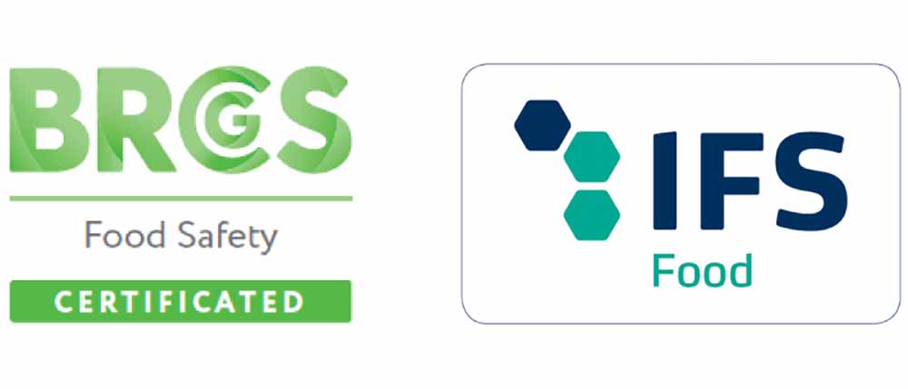 食品安全・品質管理体制を第三者監査で継続的に確認する国際規格「BRCGS」と「IFS Food」のロゴマーク