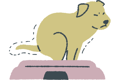 腸内環境の健康維持を表す犬のイラスト