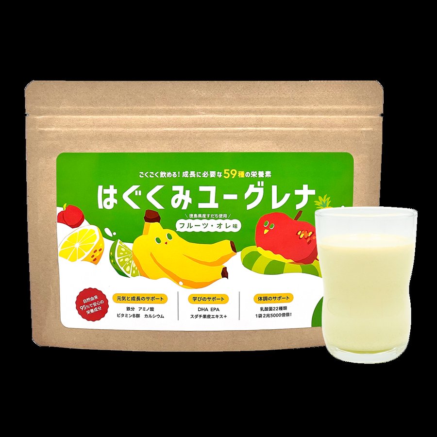 はぐくみユーグレナ フルーツ・オレ味のパッケージ