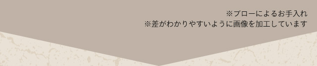 ※ブローによるお手入れ ※差がわかりやすいように画像加工をしています