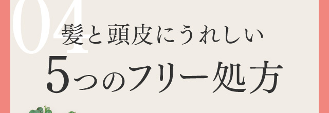 04 髪と頭皮にうれしい 5つのフリー処方