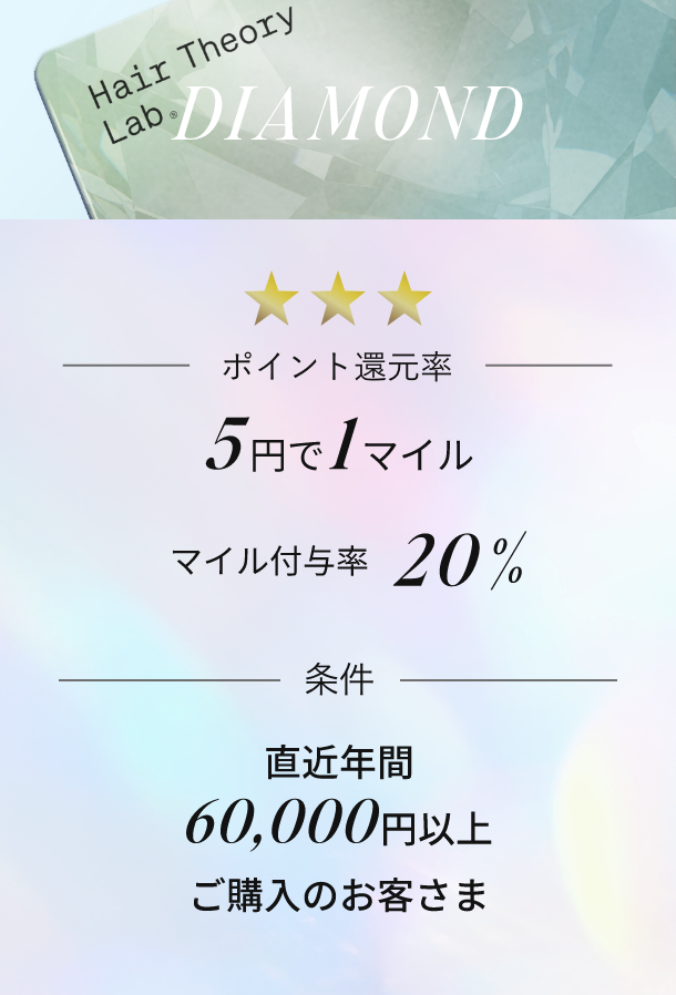 DIAMOND ポイント還元率 20% 条件 直近年間60,000円以上ご購入のお客さま