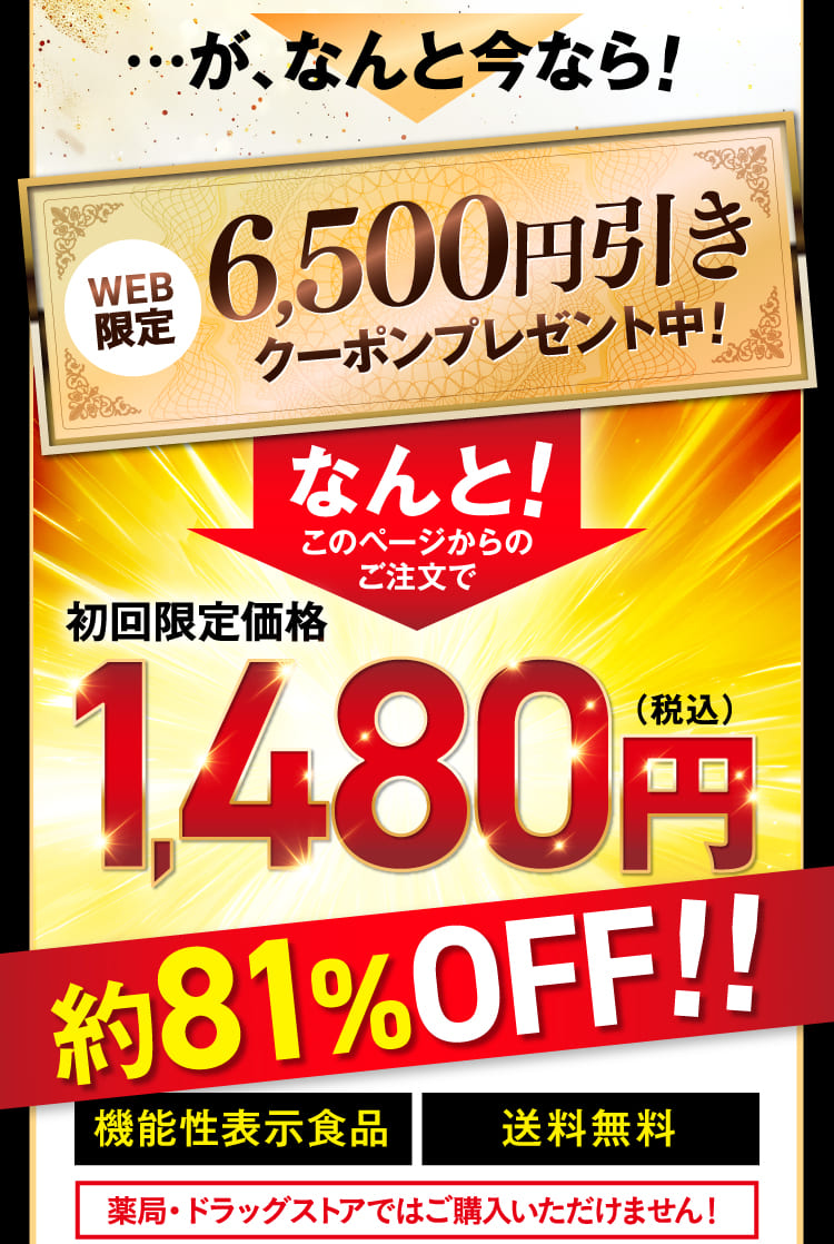 6,500円引きクーポンプレゼント中！