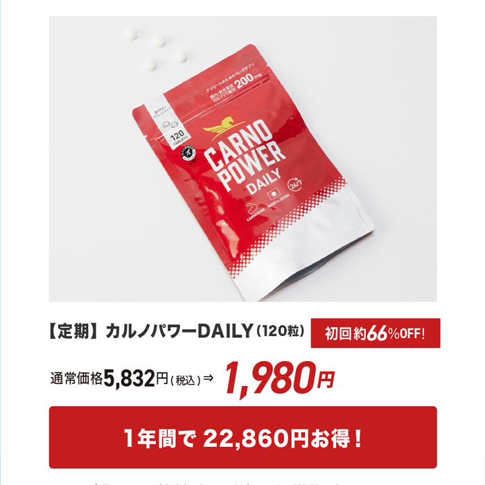 カルノパワーDAILY定期の場合こんなにお得!
