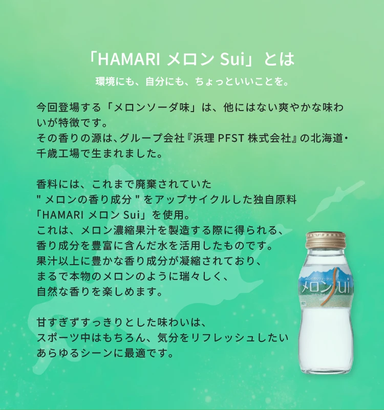 「HAMARI メロンSui」とは環境にも、自分にも、ちょっといいことを。