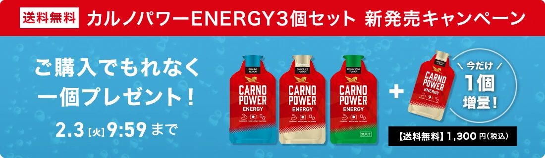 今なら一個増量！カルノパワーENERGY3個セット新発売
