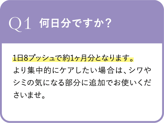 Q1.何日分ですか？