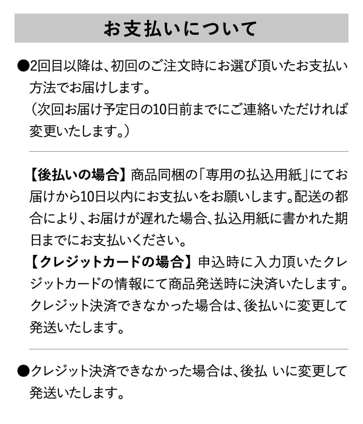 お支払いについて