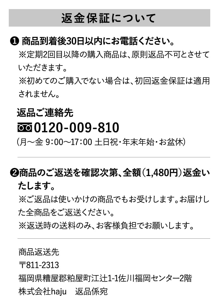 返金保証について