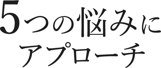 5つの悩みにアプローチ