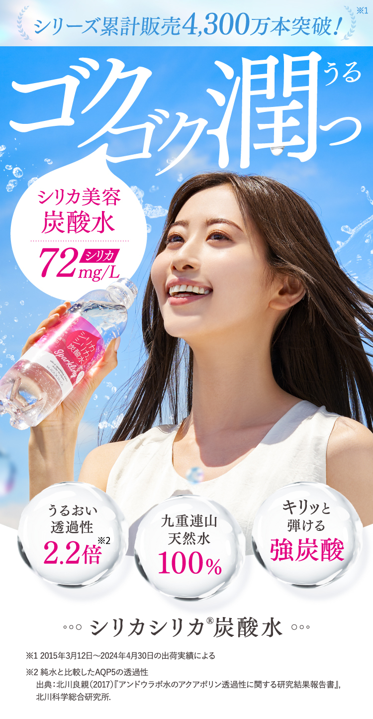 ゴクゴク潤っ シリカ美容炭酸水 シリカ72mg/L シリカシリカ®炭酸水