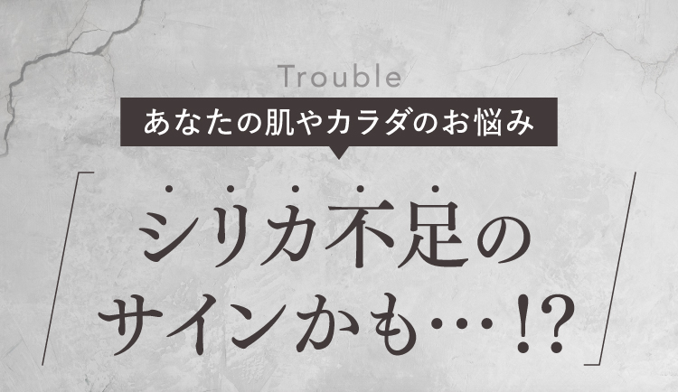 シリカ不足のサインかも…！？