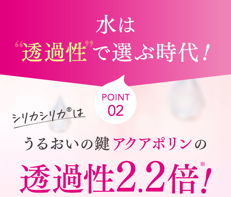 うるおいの鍵アクアポリンの透過性2.2倍！