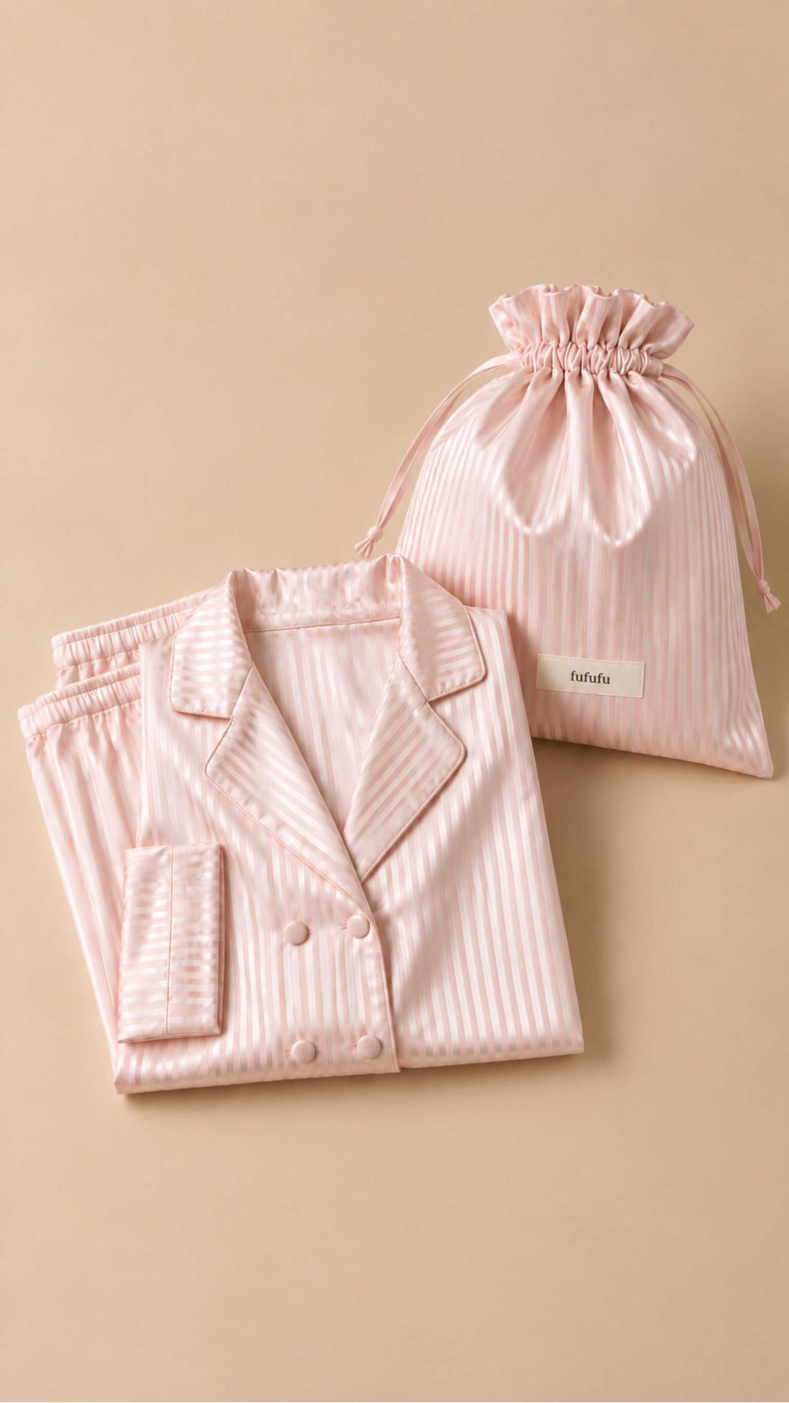 【ふふふ限定】ダブルストライプパジャマ サイズ: 1, カラー: シャンパンゴールド
