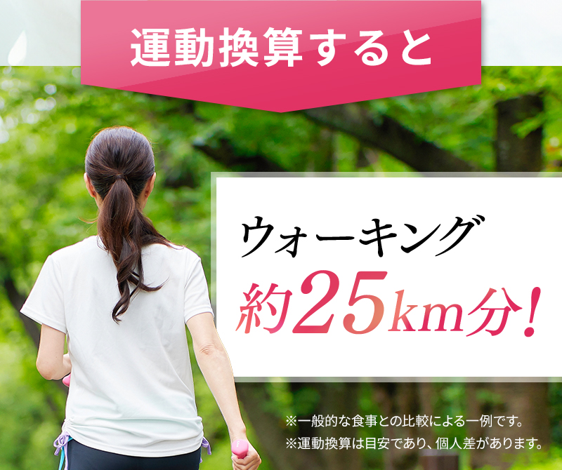 運動換算するとwalking約25km分!