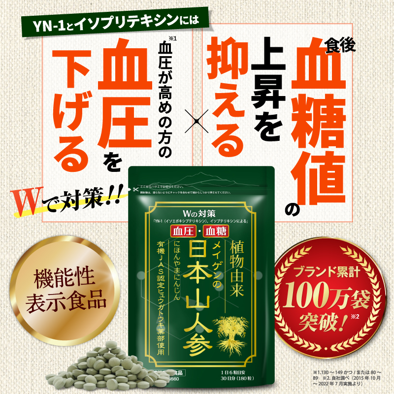 【日本山人参（1袋180粒/30日分）】