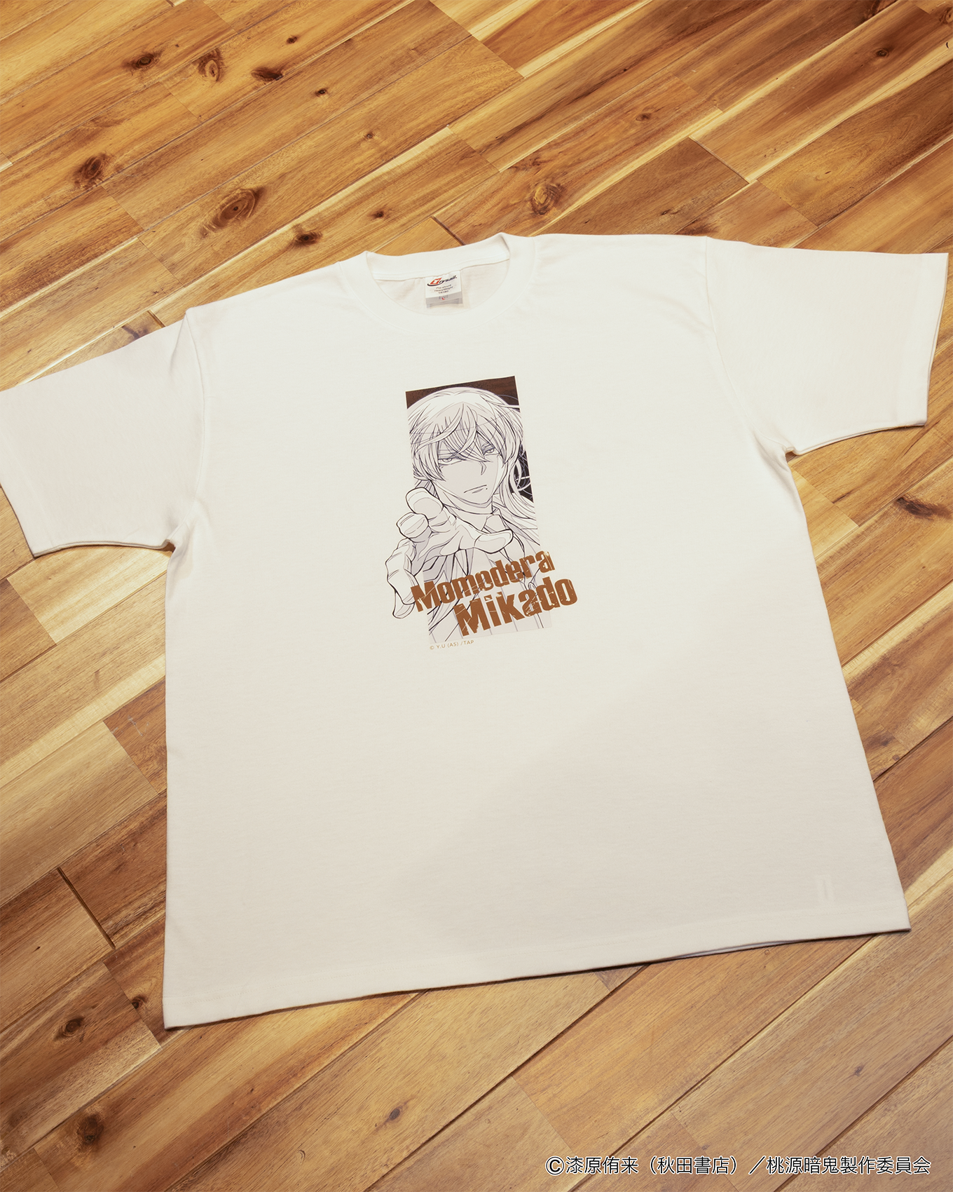 原画アートＴシャツ （桃寺神門）ホワイト