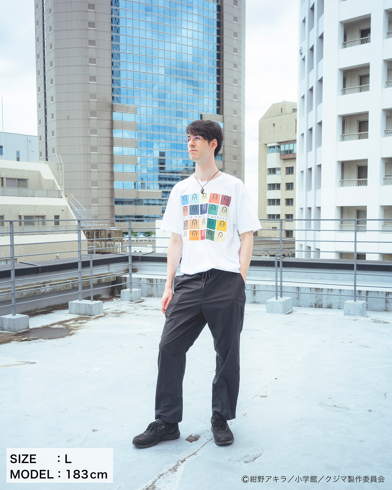 「クジマ歌えば家ほろろ」デザインTシャツ（Cタイプ） サイズ: L