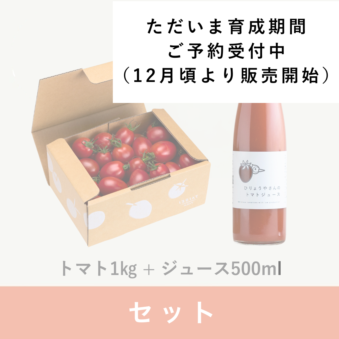 【セット】 トマト 1kg・トマトジュース500ml × 1本