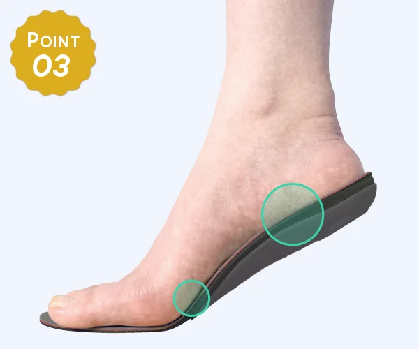 POINT03 ニュートラルバランサー：足の骨をバランスよく支える構造