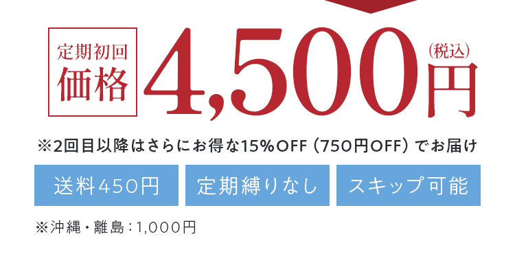 定期初回価格　4,500円