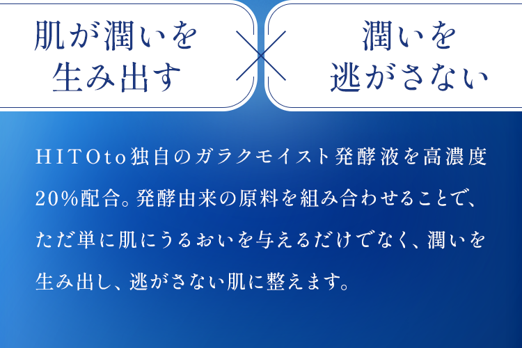 肌のうるおいを生み出す×潤いを逃さない
