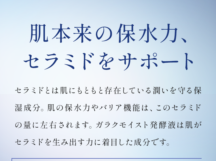 肌本来の保水力、セラミドをサポート