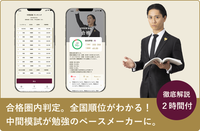 合格圏内判定。全国順位がわかる！中間模試が勉強のペースメーカーに。