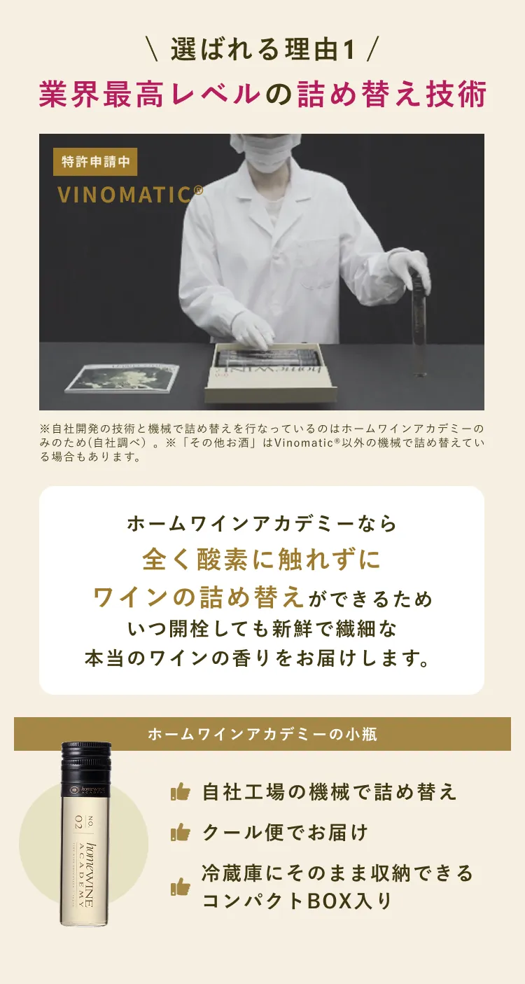 選ばれる理由1 業界最高レベルの詰め替え技術