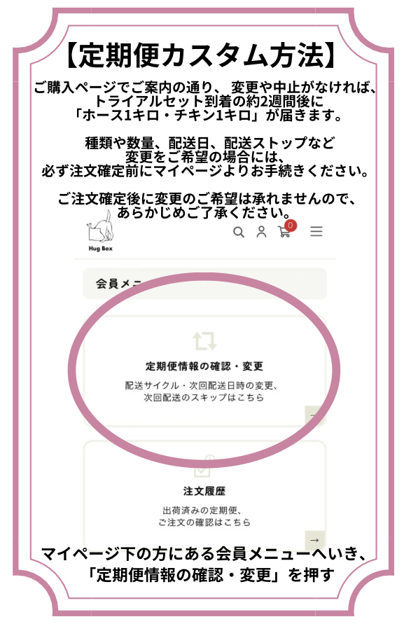 トライアルセット注文後の購入履歴・注文内容変更・解約方法