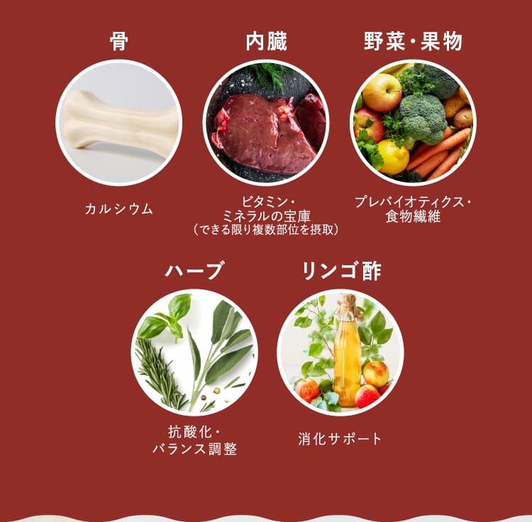 骨 内臓 野菜・果物 ハーブ リンゴ酢