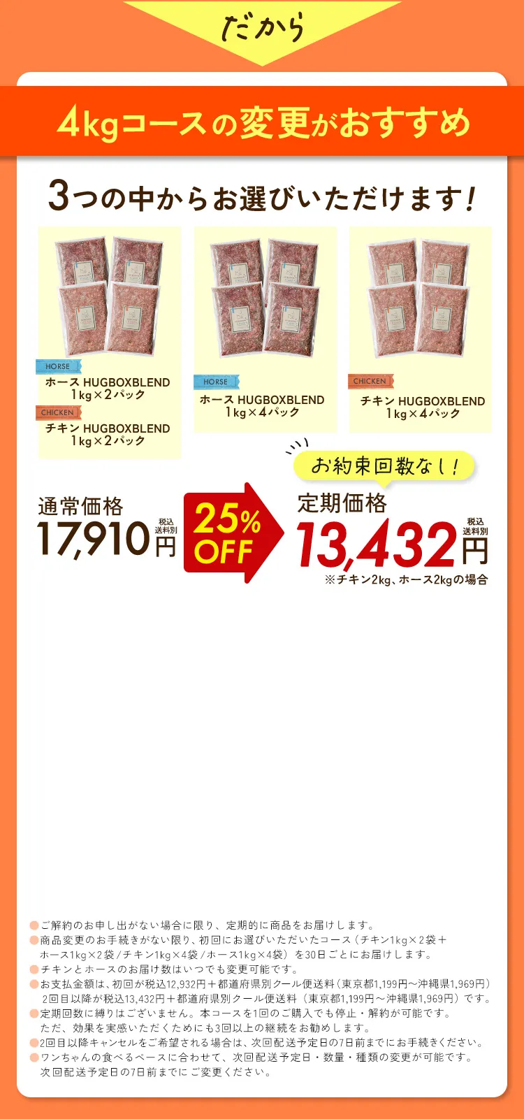 4kgコースの変更がおすすめ
