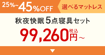 25〜45%OFF 秋夜快眠5点セット