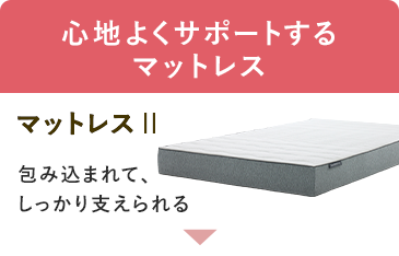 心地よくサポートするマットレス