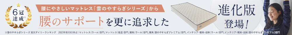 雲のやすらぎプレミアム マットレスモデル3Rの詳細はこちら