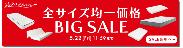 雲のやすらぎプレミアム　全サイズ均一価格BIG SALE