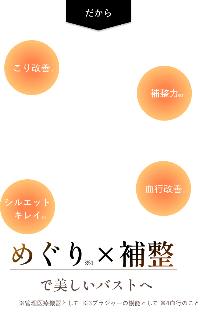 めぐり×補整で美しいバストへ